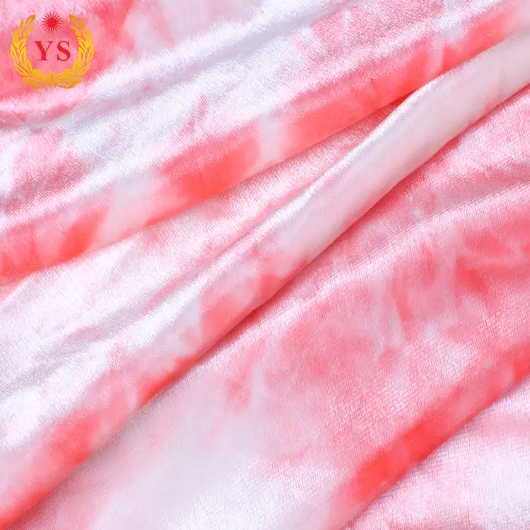 
Wholesale 92% Polyester 8%Spandex Knitted Jersey Tie-Dye velvet fabric polyester 