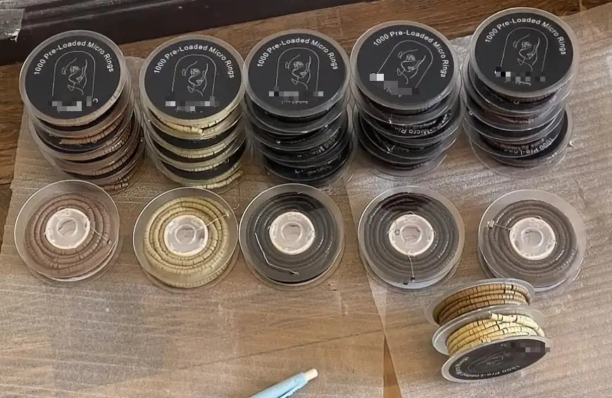 4.5x2.5x3.0mm  silicone lined micro rings links  for I tip hair extension tools