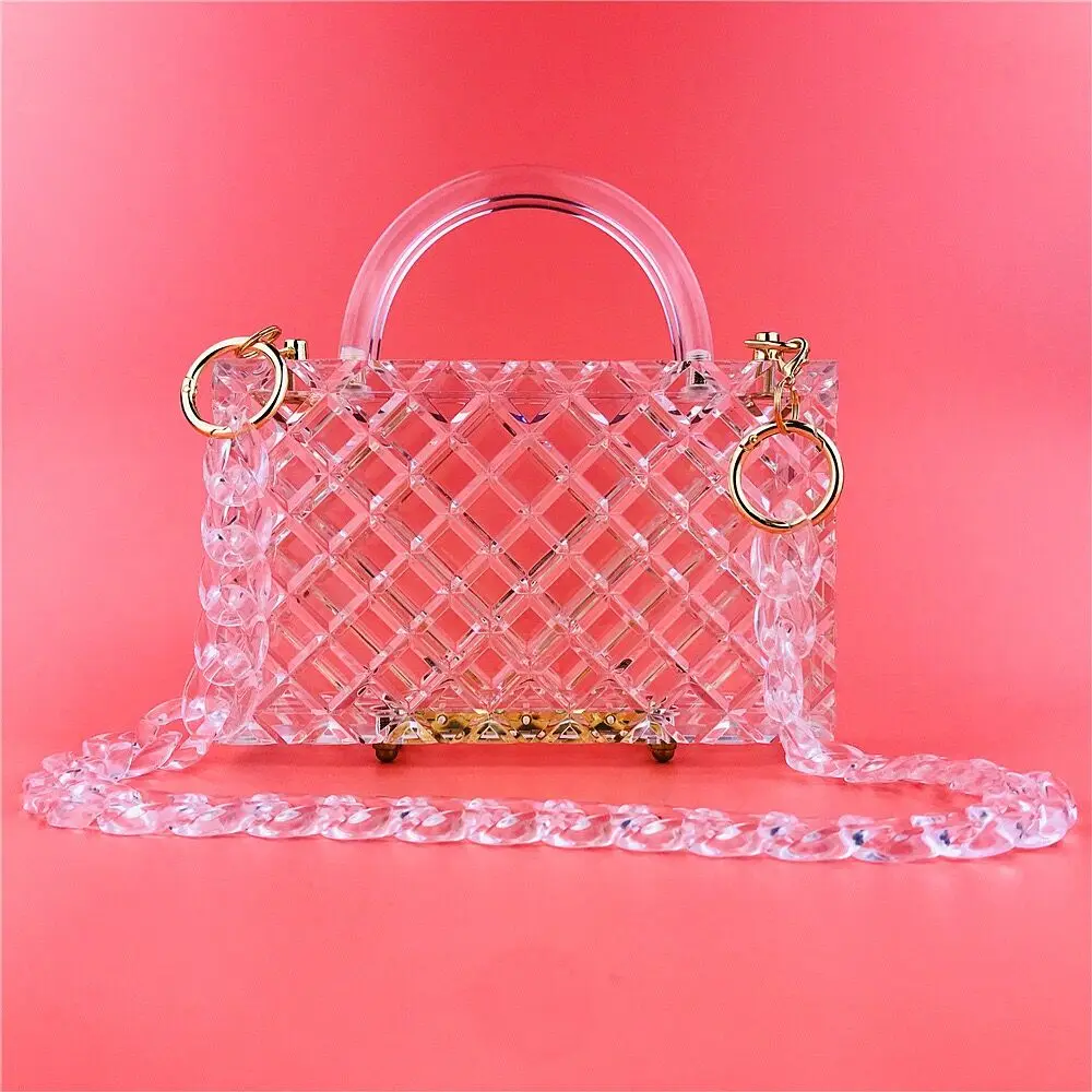 Luxury New Fashion Hot Sale Transparent Acrylic Bags Ladies Party Purse Box Women Handbag Clutch Evening Bag