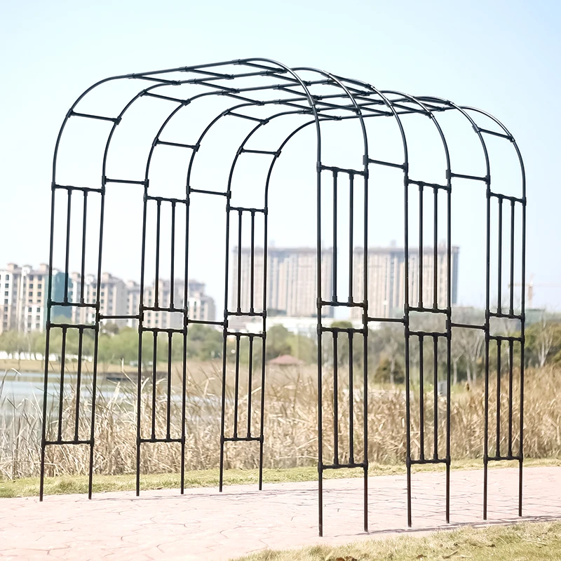 Factory Wholesale Custom Black White garden flower plants arch outdoor decorative arch giant garden