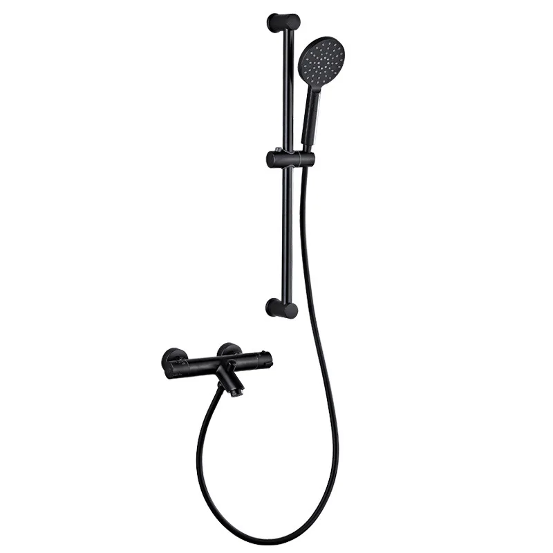Impressive Thermostatic Bathroom Faucets Matt Black Hot - Cold for Shower and Bathtub Faucet Bathroom Thermostatic