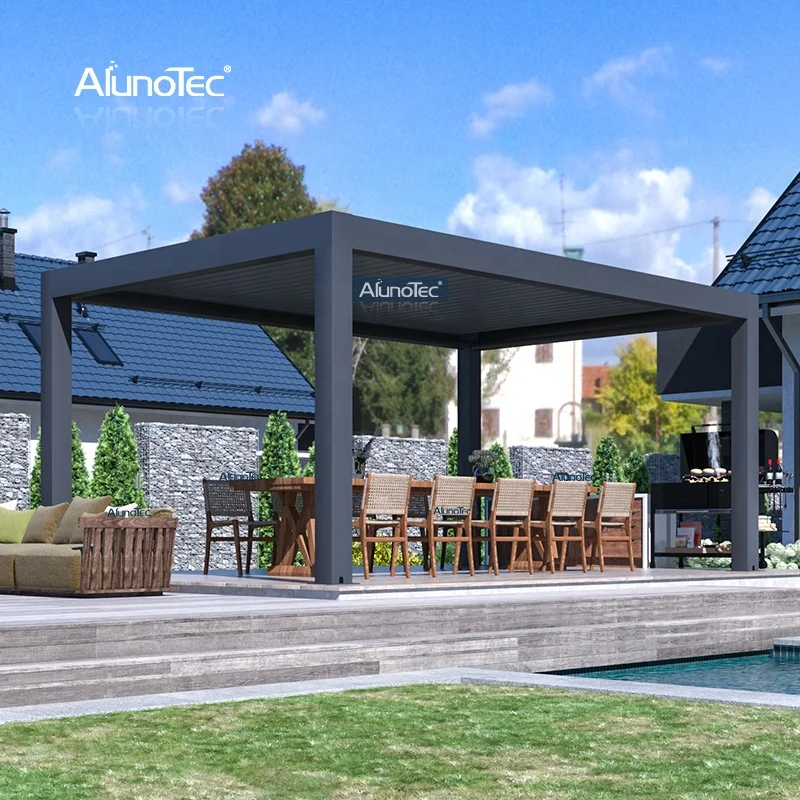 AlunoTec Heavy Duty Sun Louver Weather Proof  Vinyl Patio Veranda Purgola Roof Solar Pergola