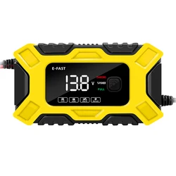 Professional Factory Car Charger E-Fast 12V6A motorcycle SUV car pulse repair battery charger  with LCD screen charger