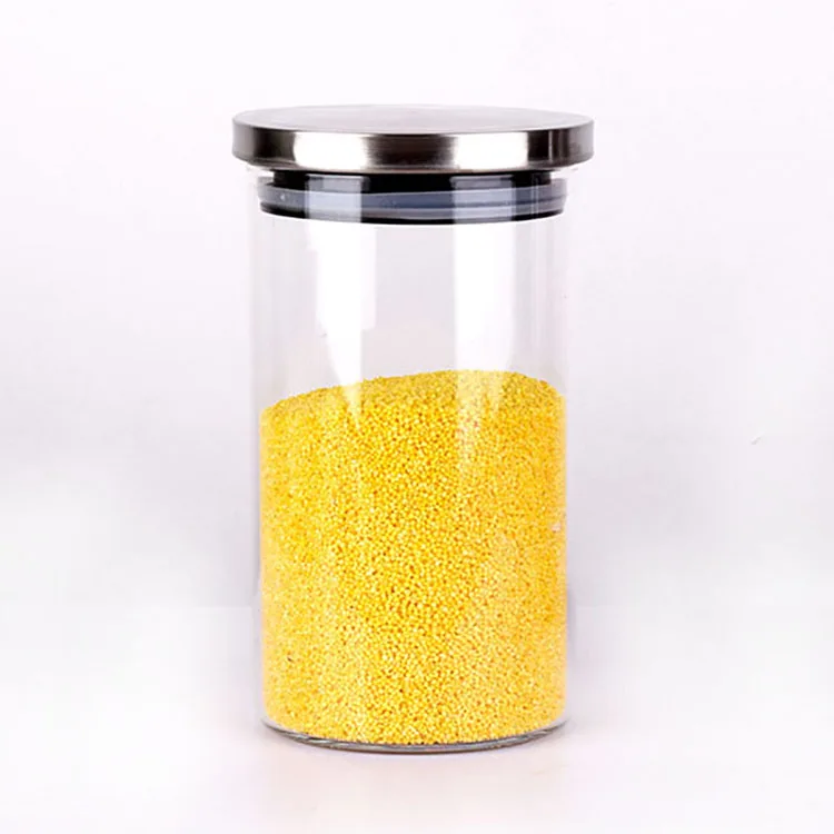 
25oz Household Kitchen Items Storage With Leakproof Stainless Steel Lid Glass Canisters For Candy Spice Flour And More 