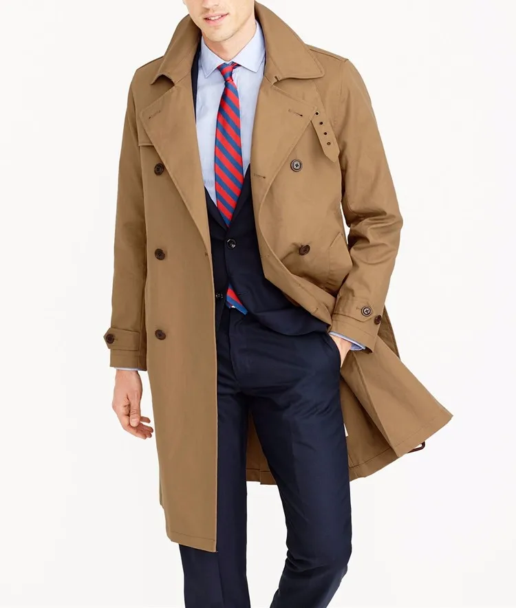 2022 New Fashion Wholesale custom long trench coats plus size windbreaker jackets for men