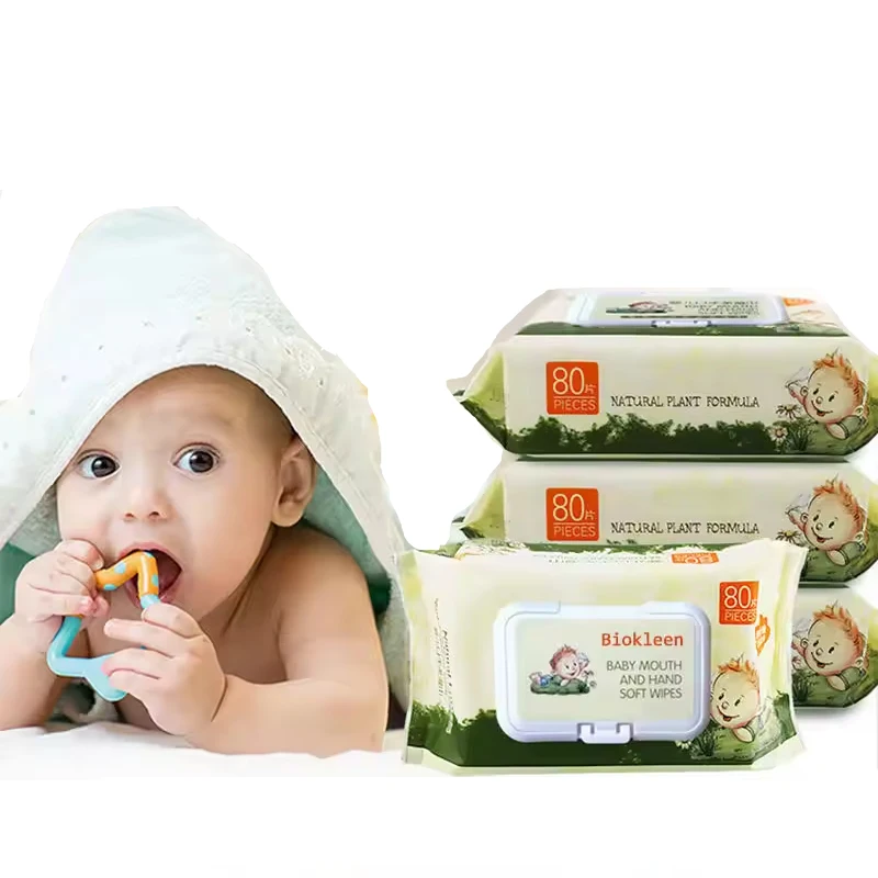 Biokleen Wholesale 80PCS Baby Wipes Wholesale Organic Baby Wipes Custom Cleansing Wet Wipe for Baby