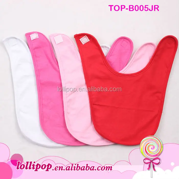 Custom Personalised Sublimation Blanks Baby Drool Bib Solid White Plain Blank Cotton Baby Bandana Bib For Teething Drooling