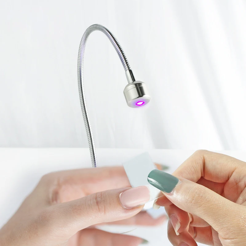 wholesale Flexible Soft gel Tips Mini Uv Gel Curing Light  nail dryer One Finger Flash Cure Nail Lamp