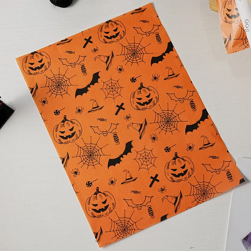Custom Waterproof Oil Proof Greaseproof Basket Liners Halloween Wax Paper Sheets for Food