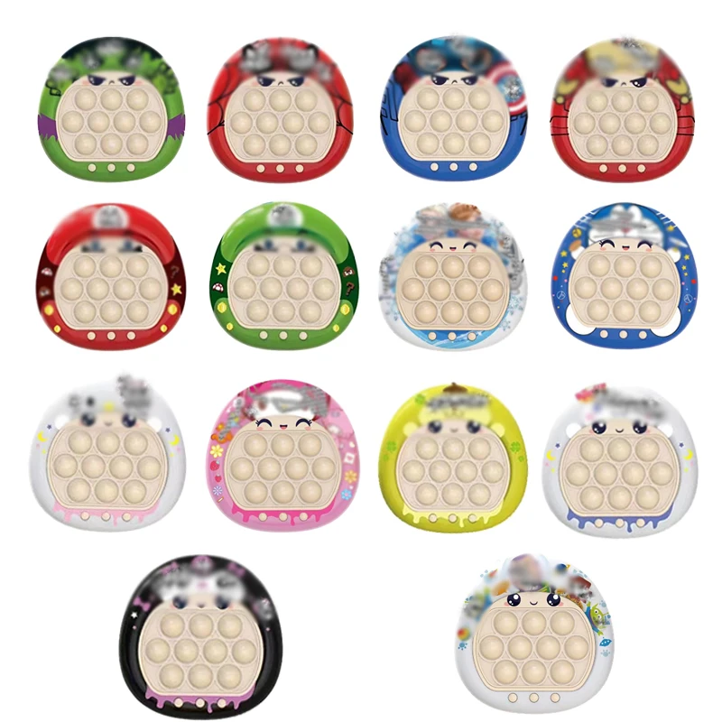 Quick Push Game Electronic Pop Spider-mans Marioes  Light Up Game For Kids Push Puzzle Sensory Fidget Toy Puzzle Fidget Game