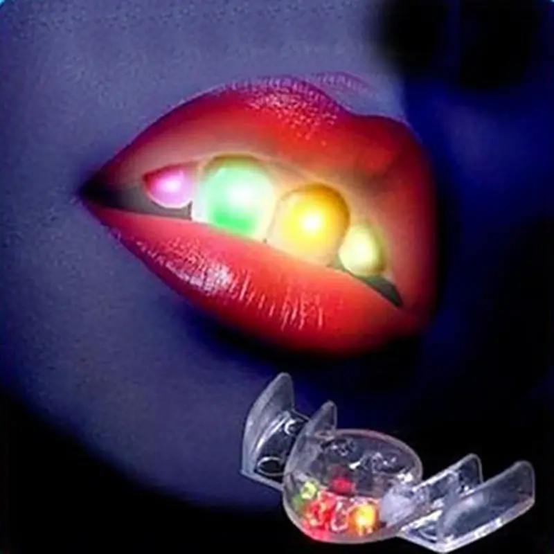 LED Flashing Mouthpiece Flashing Mouth Guard Piece Festive Party Supplies Glow Tooth Funny LED Light Halloween Brace