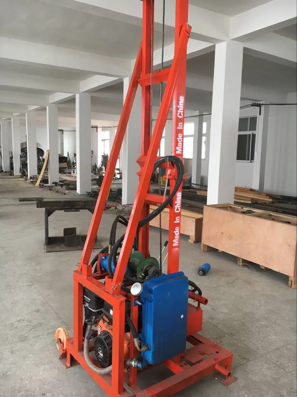 150m deep gasoline water well drilling machine/ borehole drilling machine with gasoline motor drilling