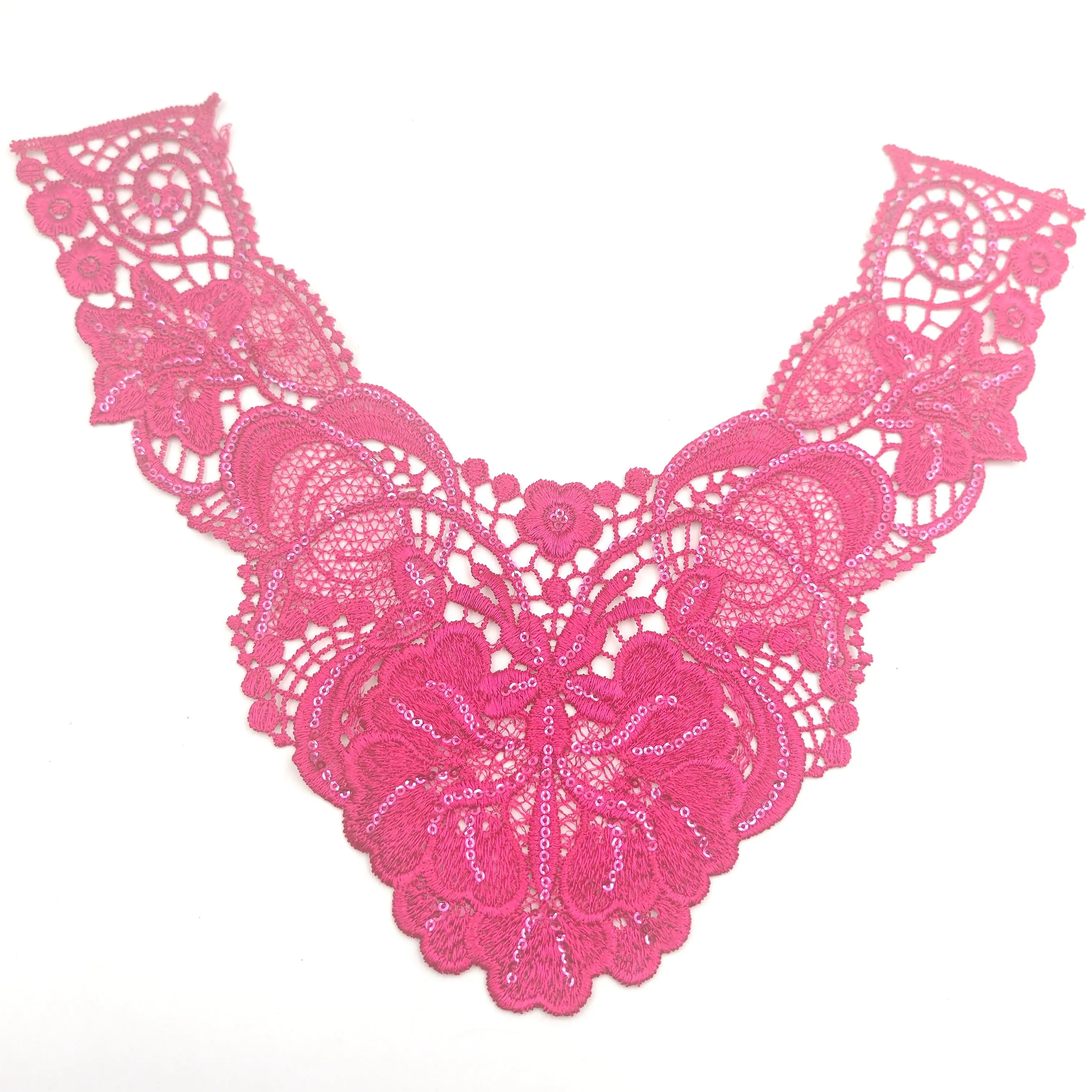 High Quality embroidered Lace Collar neckline Lace Applications Beaded Collars For Women