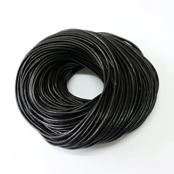 1,5 мм 2 мм Горячая Распродажа натуральный круглый черный металлический кожаный шнур для ювелирных изделий