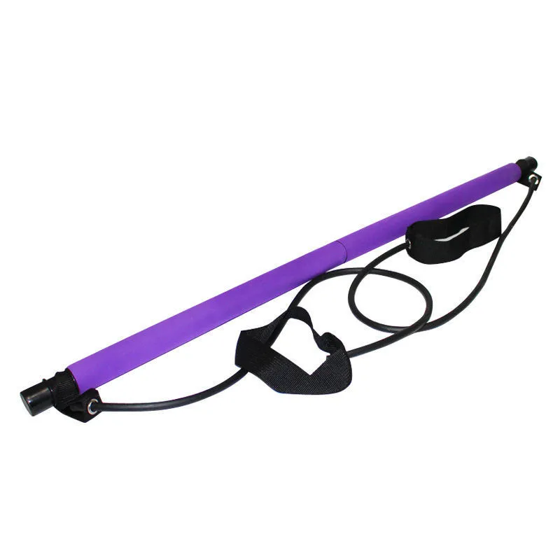 Workout Portable Yoga Pilates Bar Indoor Fitness Exercise Bar With Resistance Ropes Foot Loop
