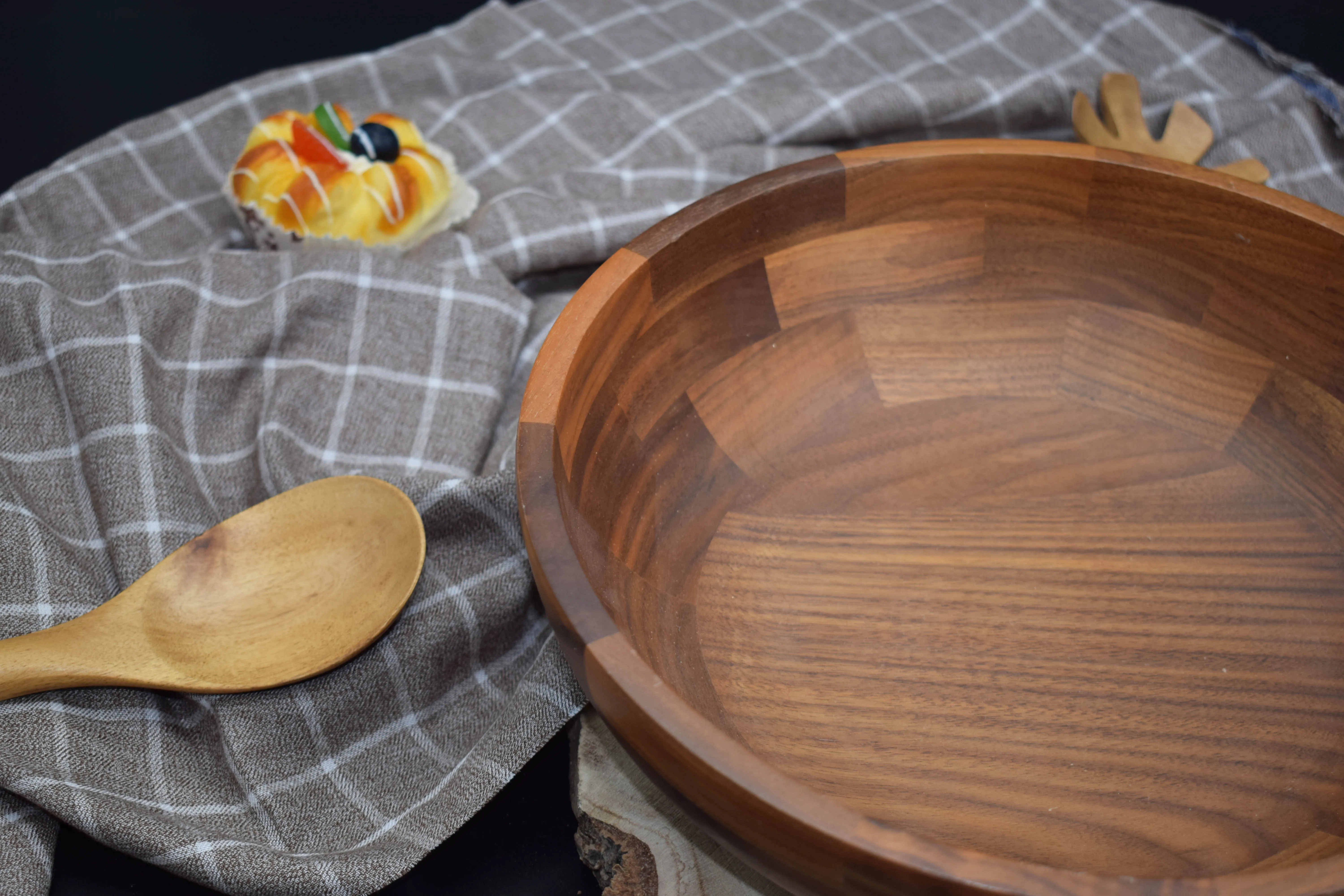 Simple Unique Natural Smooth Round Salad Mixing Rice Solid Food Noodle Serving Bowls