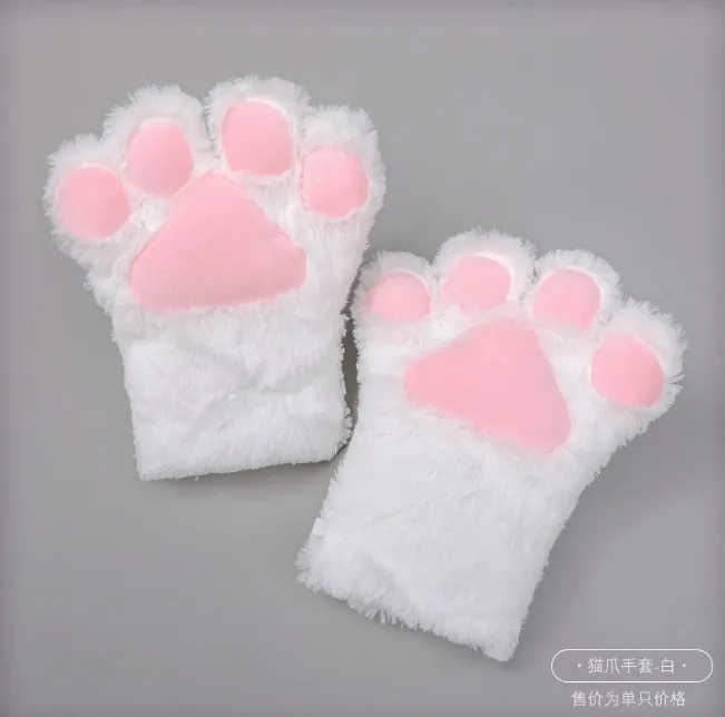 Hot Sale Japanese Cute Plush Cosplay Cat Palm Cat Paw Glove Accessories Costume Party Animal Plush Glove