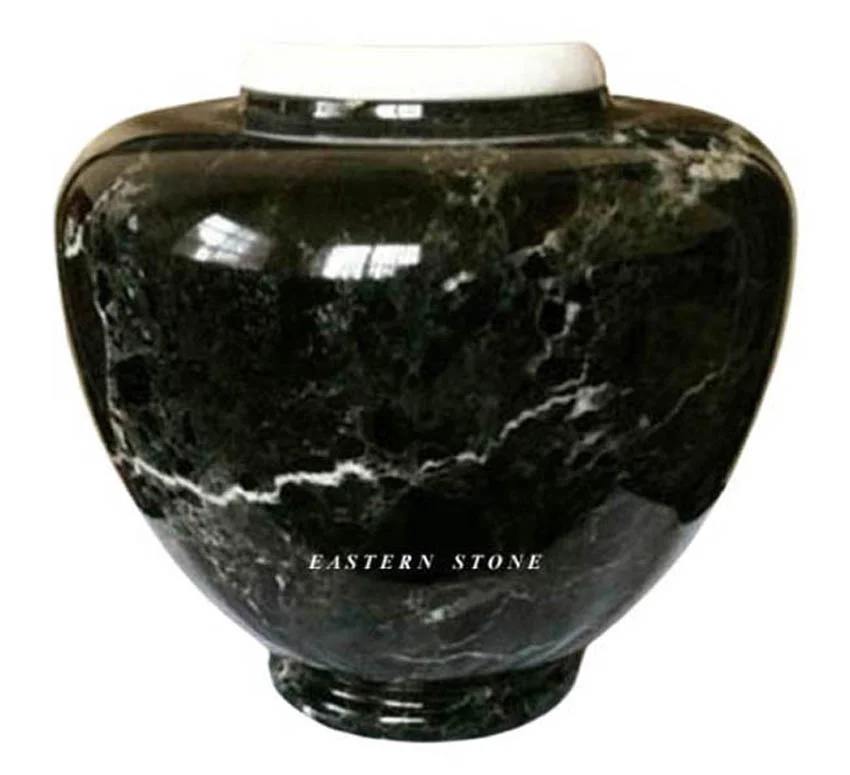 ONYX, MARBLE STONE BLACK WHITE EUROPEAN DESIGN CREMATION URNS, ASH URNS, FUNERAL URNS