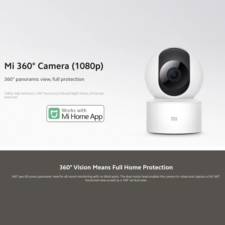 Умные часы Xiaomi Mijia Mi 1080P с углом обзора 360 градусов и функцией ночного видения беспроводные Часы Wi-Fi для безопасности детей домашних питомцев собак кошек IP-камера