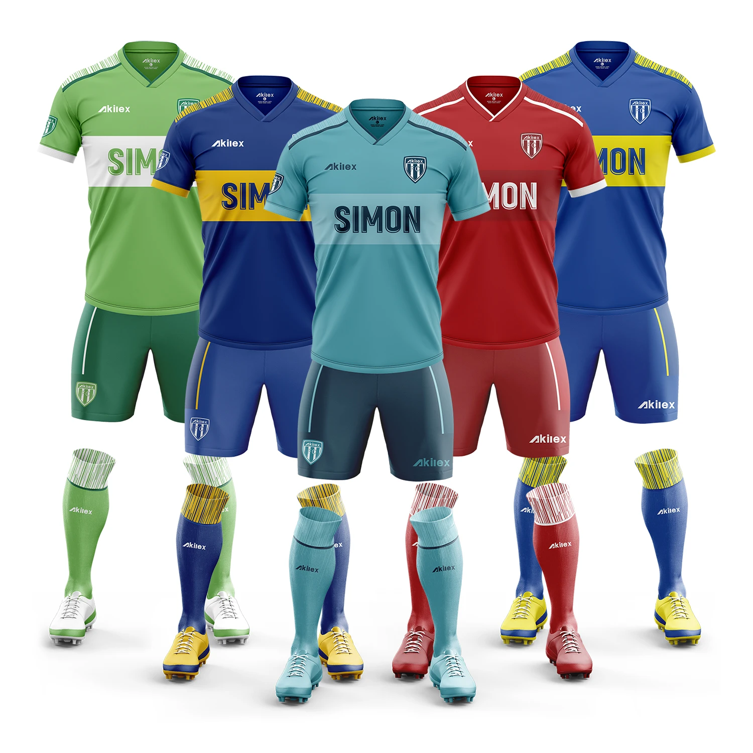 Akilex Fast Shipping Soccer Jersey Profession Quick Dry Breathable Football Soccer Jersey Wear for Team and University