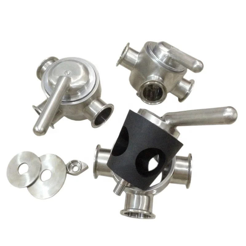 New Type Top Sale 3A Plug Valve Sanitary Stainless Steel Clamped 3way Plug Cock Valve