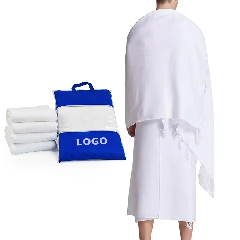 Personalized custom breathable ihram cotton clothing 100% cotton ihram hajj and umrah Hajj set