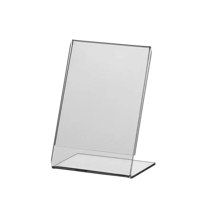 L Shape Sign Holder Clear Acrylic Table Stand A6 Size Price List Acrylic Holder For Store