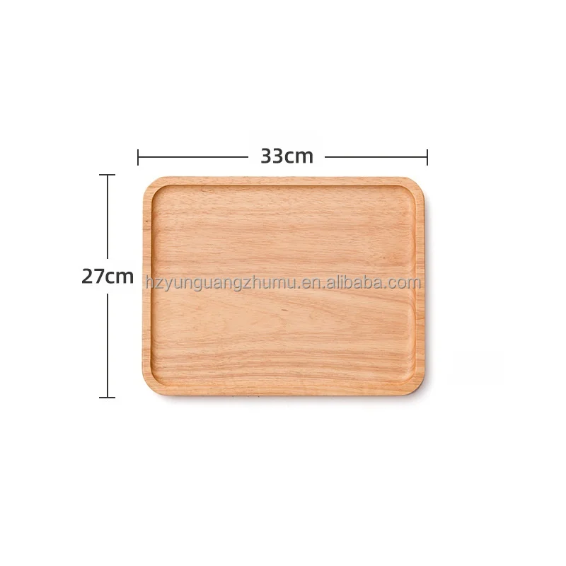 Wooden Tableware Solid Wood Plates Fruit Hotel Barbecue Plates Meal Plates Beech Wooden Trays