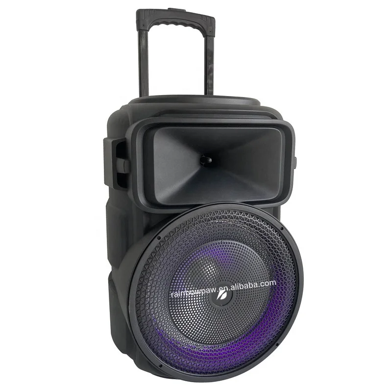 KTS 12 Inch Trolley Blue tooth speaker karaoke subwoofer portable speaker with Led RGB light speaker KTS-1639