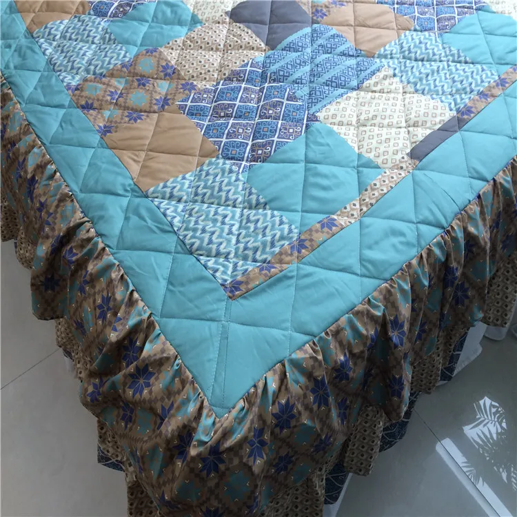 Hot sell bed sheet patchwork quilt printed bedding set