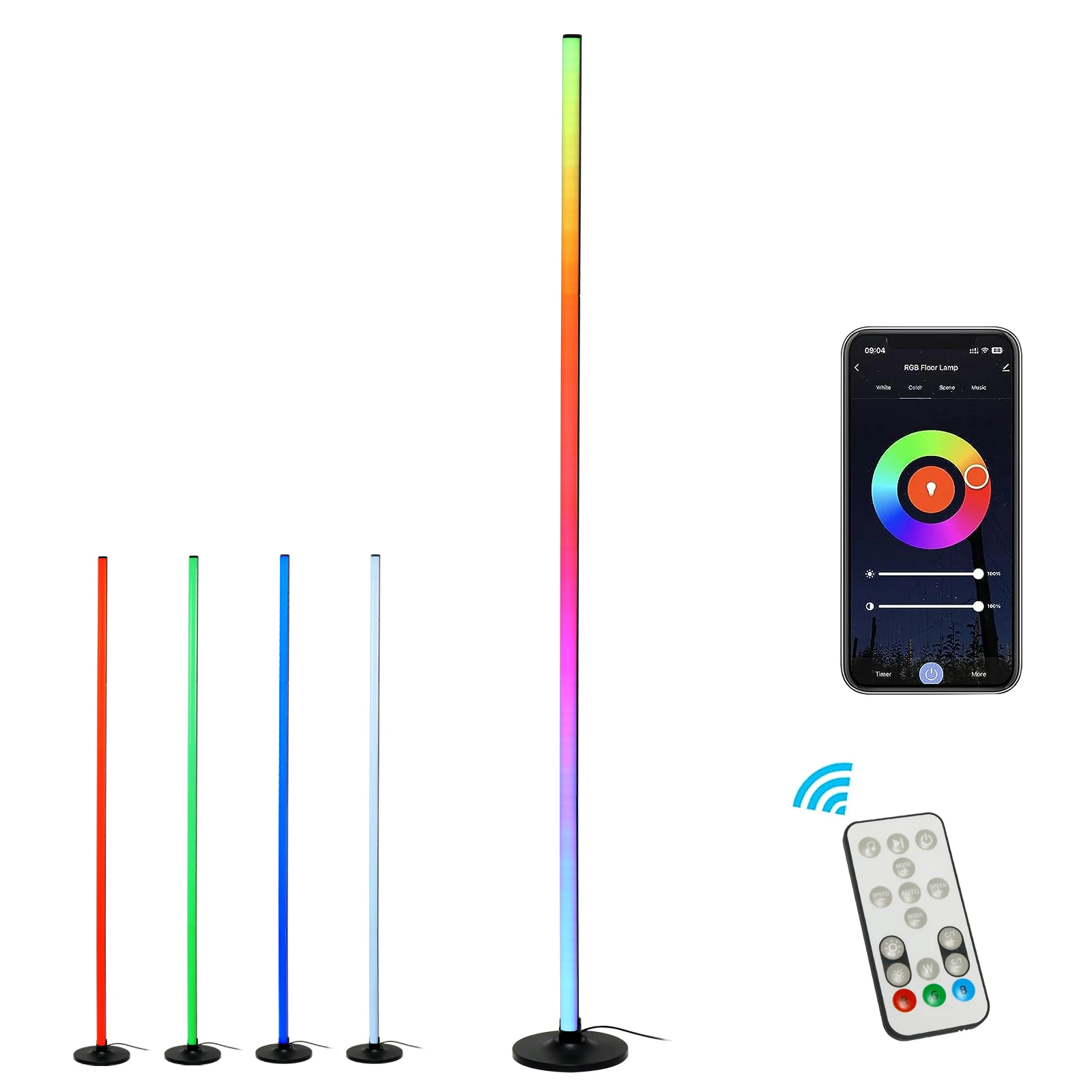 Modern minimalist LED floor lamp creative living room atmosphere bedroom bedside table lamp INS vertical multi-color intelligent
