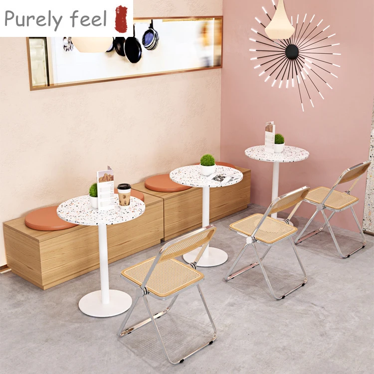 PurelyFeel Modern Restaurant Leather High Back Sofa Booth Seating Furniture Gold Tables and Chairs Coffee Shop Sofa