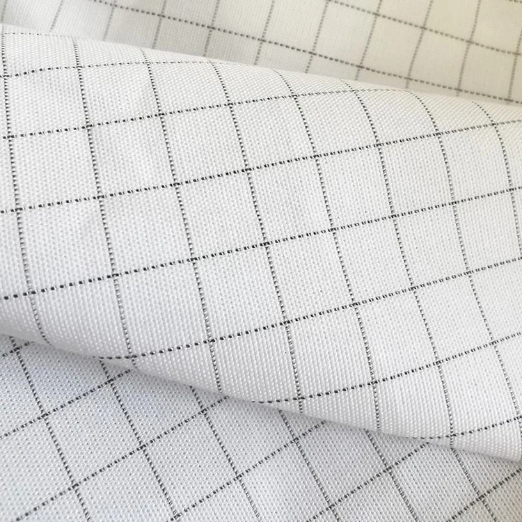 Anti-static Wide Width Yarn Dyed Conductive Earthing Sheet Cotton Silver Fabric For Grounding Bed Sheet