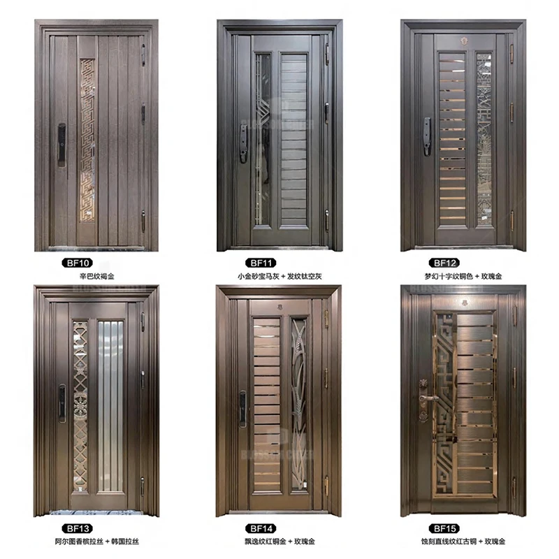 China High Quality Modern Steel Internal Wood Armored Doors Wooden Security Door Entry Front Armored Door With Electronic Lock