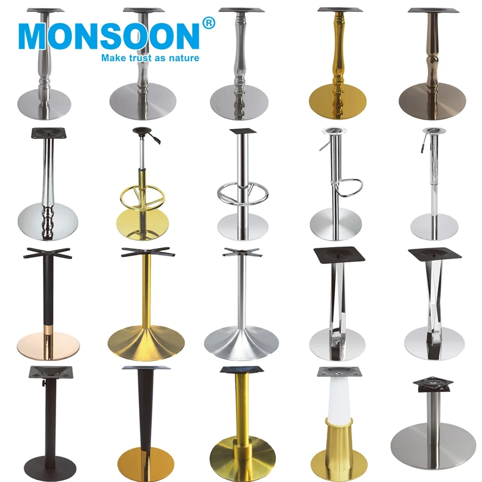 Gold Metal Tapered Dining Table Legs Round Leg 710 Levelling Feet Folding Hardware Furniture Aluminum