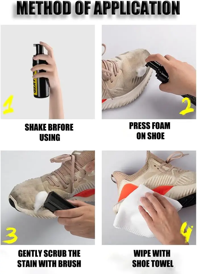 Shoe Cleaner Kit for Sneaker, Water-Free Foam Sneaker Cleaner with Shoe Brush and Shoe Cloth