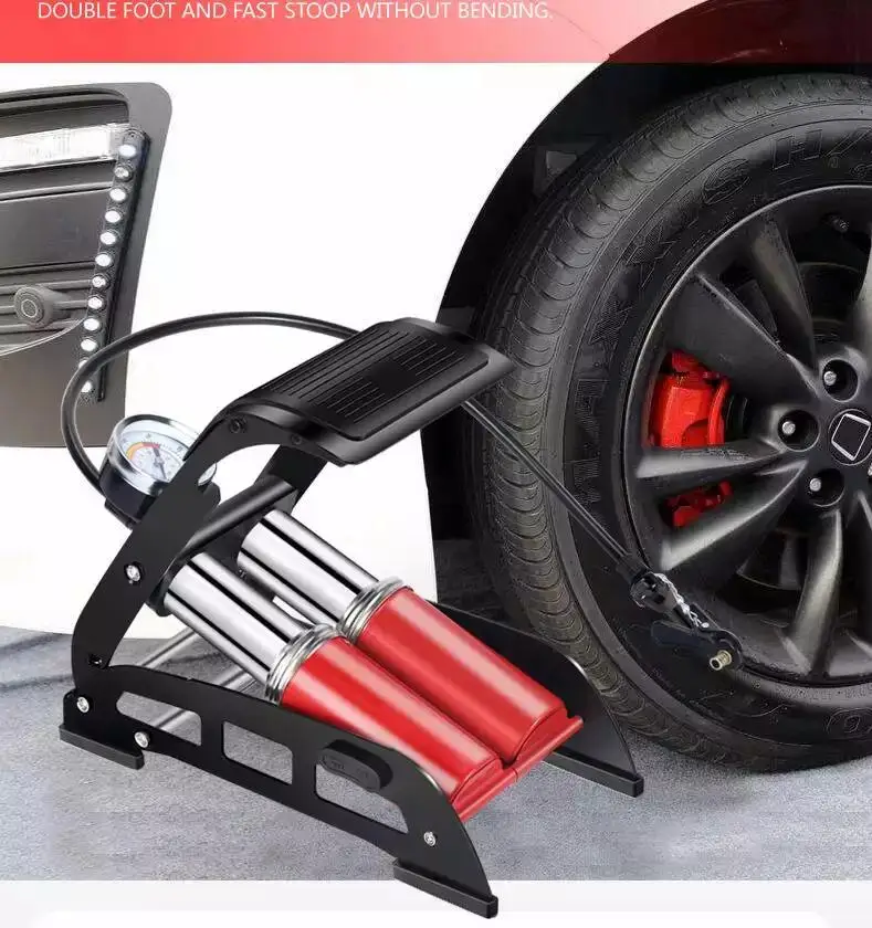 High Pressure Double tube Vehicle mounted Double cylinder Electric Air Pump Dalishen Foot Stepping on Air Pump