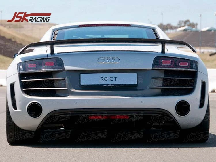 GT STYLE CARBON FIBER REAR BUMPER CANARDS FOR AUDI R8 V8 V10 2008-2015