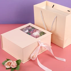 Eco Friendly Rose Flower Jewelry Eyelash Skin Care Products Gifts Packing Boxes With Ribbon