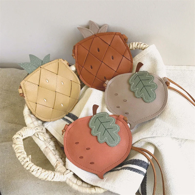 Ins Cartoon Cute Pu Pineapple Radish Crossbody Bag Little Girl Mini Bag