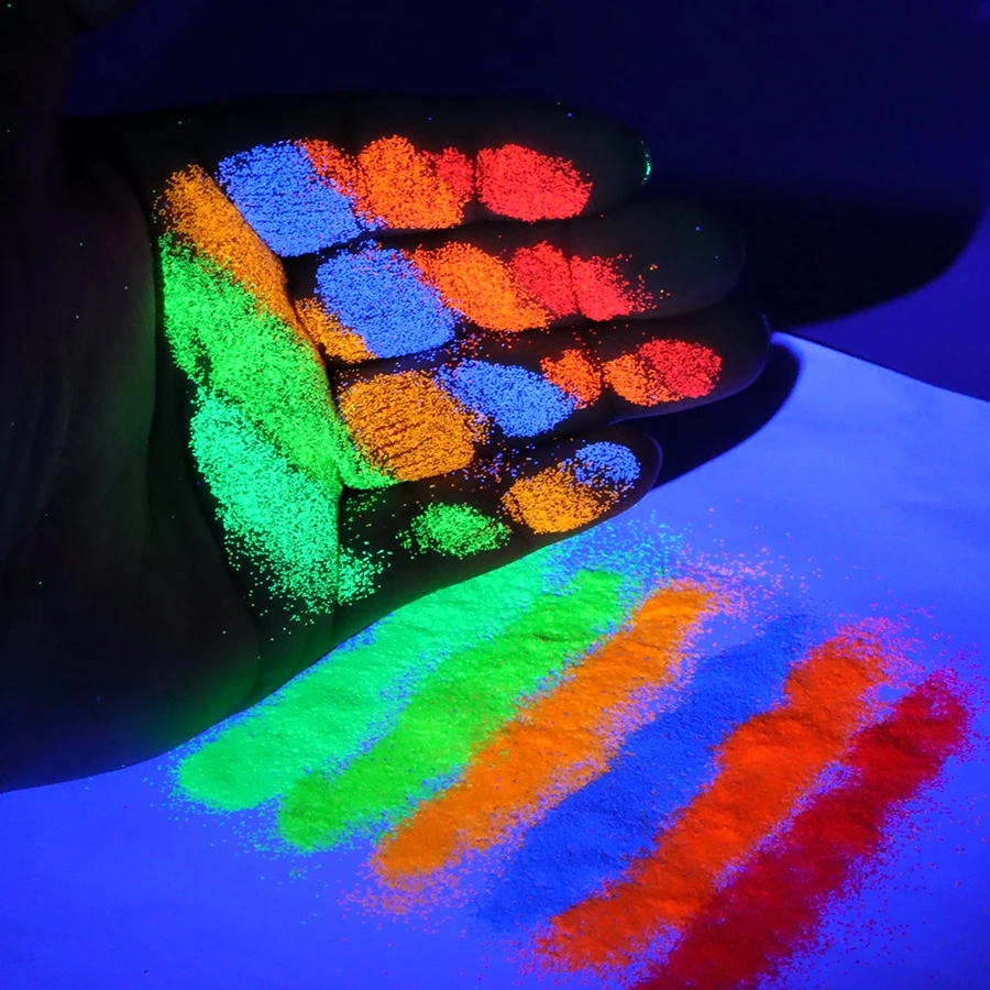 Fluorescent Glitter Powder Nail Art Salon Neon Glitter Nail Powder For Gel Nails UV Shinny Sequins