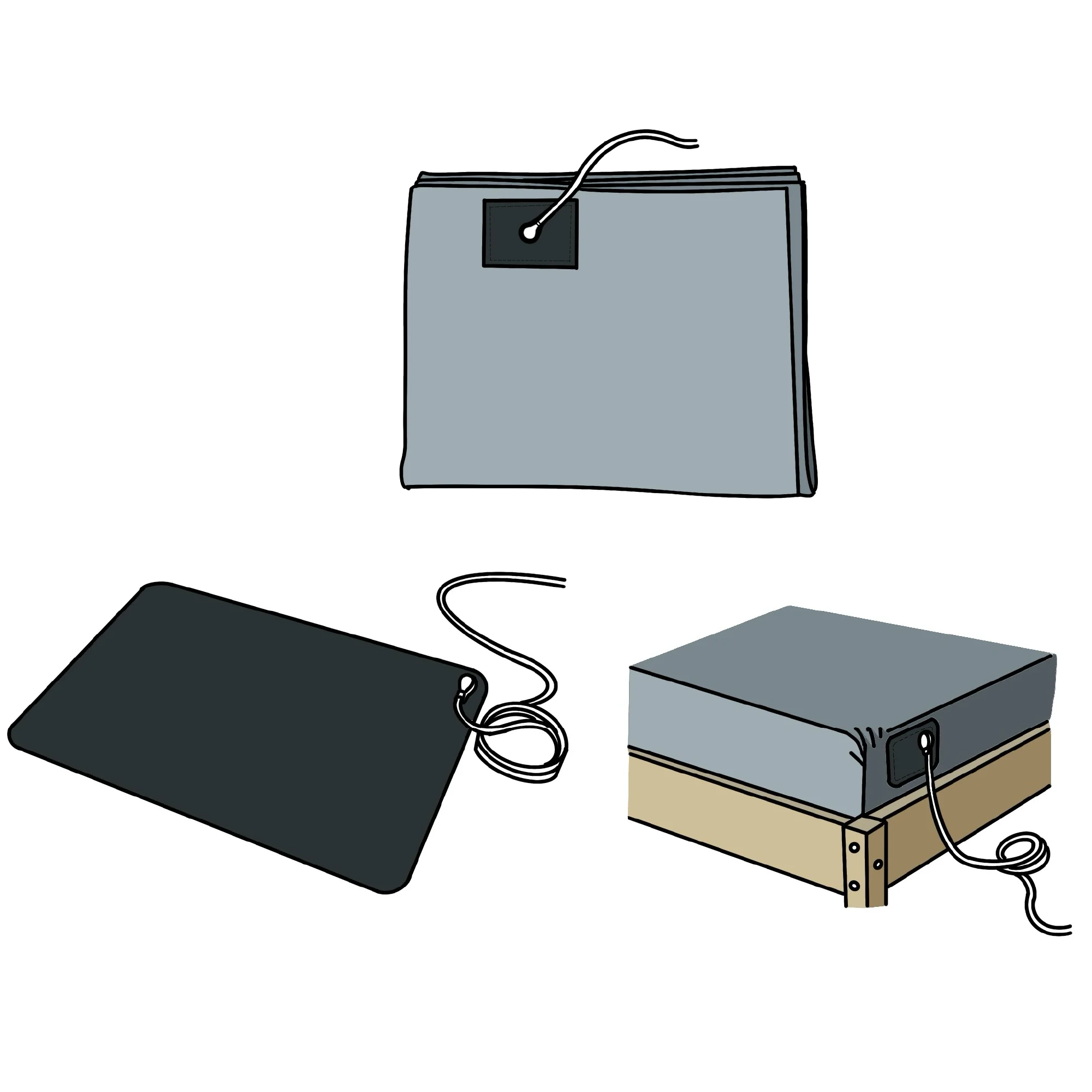 ESD Grounding Pillowcase: Soft Cotton Material for Enhanced Comfort and Static Protection, Gray