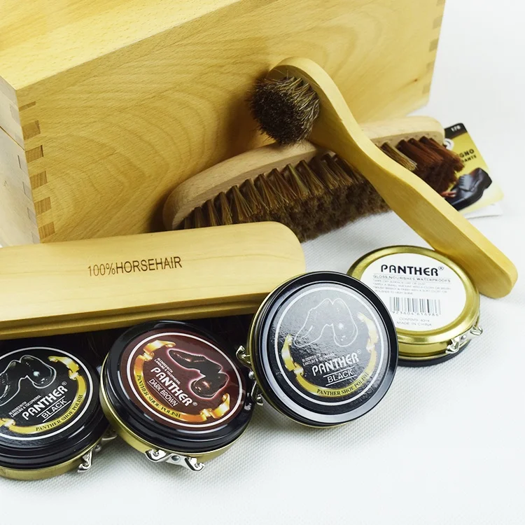Wholesale 11pcs Accessories Wooden Box Shoe Care kit