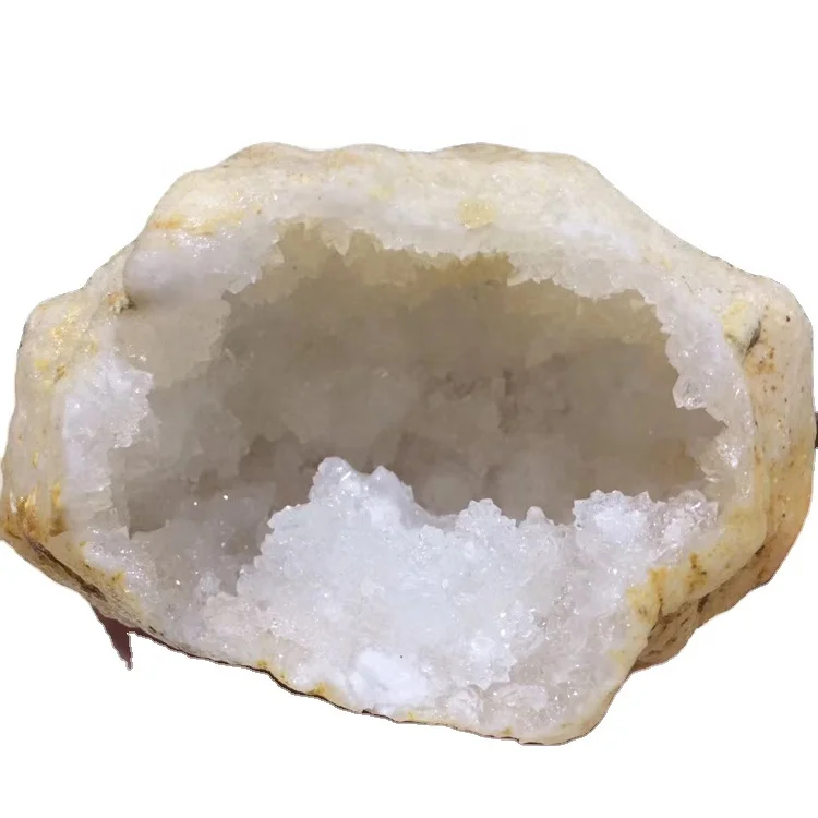 
Wholesale Natural High Quality Crystal Brazilian Snow White Clear Quartz Cluster Geode For Decoration 