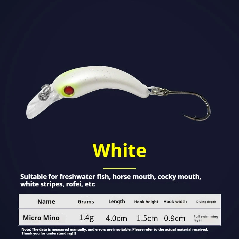 4cm/1.4g Trout Mini Crankbait Wobbler Fishing Lure Freshwater Minnow Crank Artificial Hard Bait
