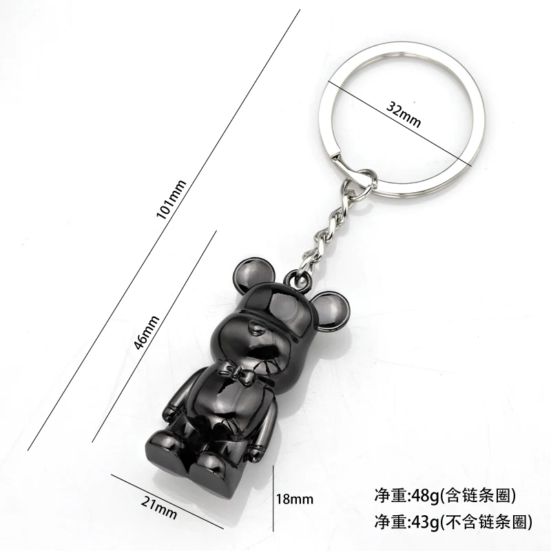 Violent Bear Metal Keychain Flatback Pendant Charms Handbag Keyring For Woman Fashionfor wedding 3D Metal Cartoon Keychain