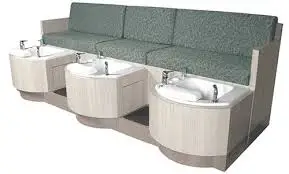 Solid wood two-seat pedicure chair 2022 New Foot Spa Salon Beauty Pedicure Bench No Plumbing Pedicure Chairs