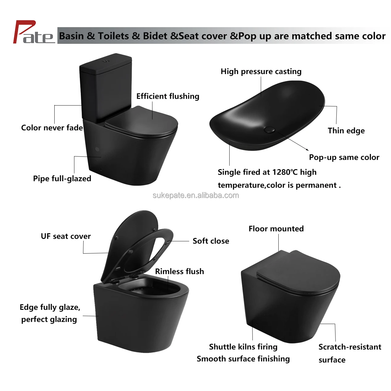 Professional sanitary ware supply wall hang ce toilet wc hung bathroom basin toilet set