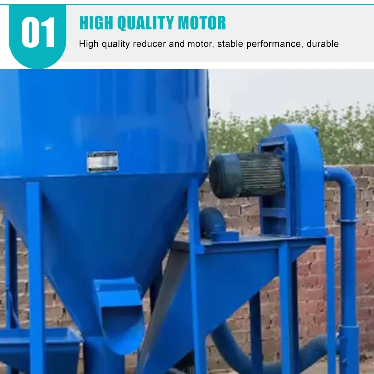 China Manufacturer animal feed hammer mill grinding and mixing machine/poultry food grinder and Vertical granule unit