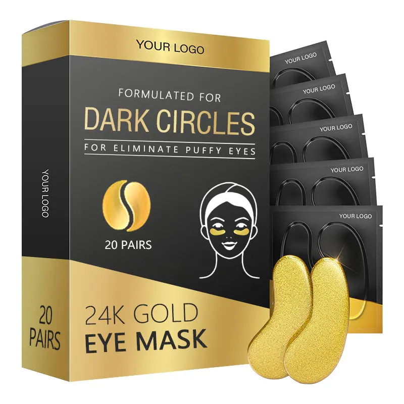 24k Gold Eye Masks Collagen Under Eye Patches Dark Circles Anti Wrinkle Under Gel Treatment Mask